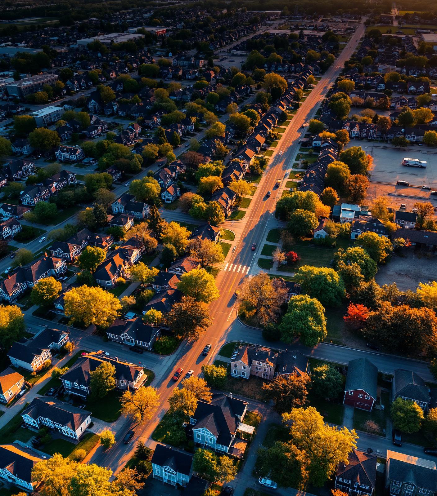 Chicago South Side neighborhood from above